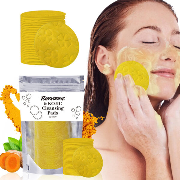 Turmeric Exfoliating Cleansing Pads Compressed Facial Sponges Skin