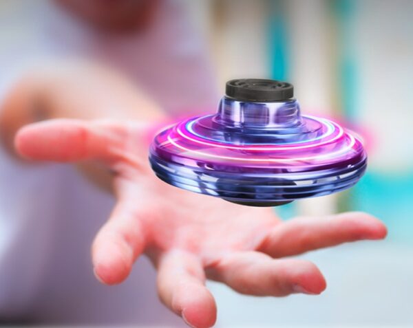 Mini Fingertip Gyro Interactive Decompression Toy Drone LED UFO Type Flying Helicopter Spinner - Image 6