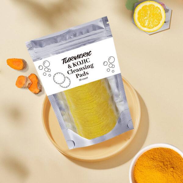 Turmeric Exfoliating Cleansing Pads Compressed Facial Sponges Skin - Image 3